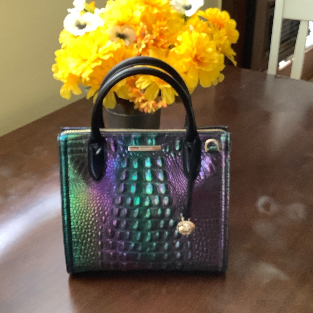 Brahmin Multicolor Iridescent Tote with Black Handles
